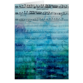 Cartão Música de humor azul