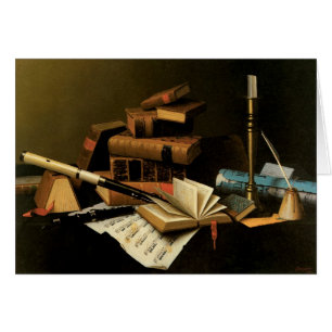 Cartão Música e Literatura por William Harnett, Arte Fino