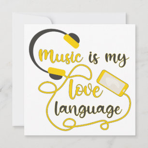 Cartão Música é minha linguagem do amor frase romântica