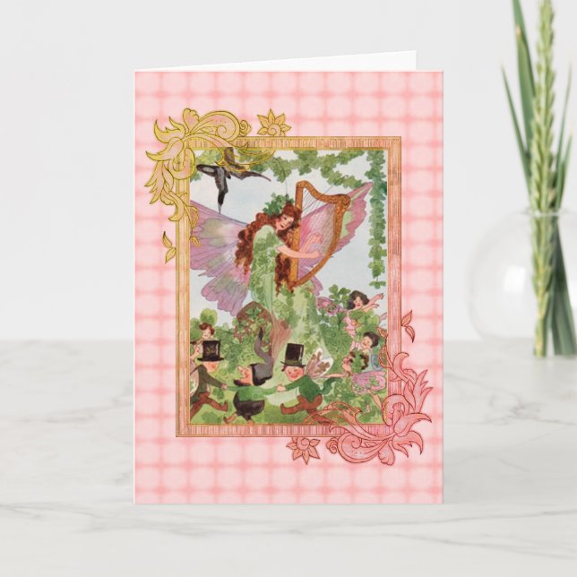 Cartão Música Faerie Reproduzindo Música (Frente)