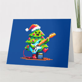 Cartão Música Feriada De Festas De Natal Rockin, Pixel Ar