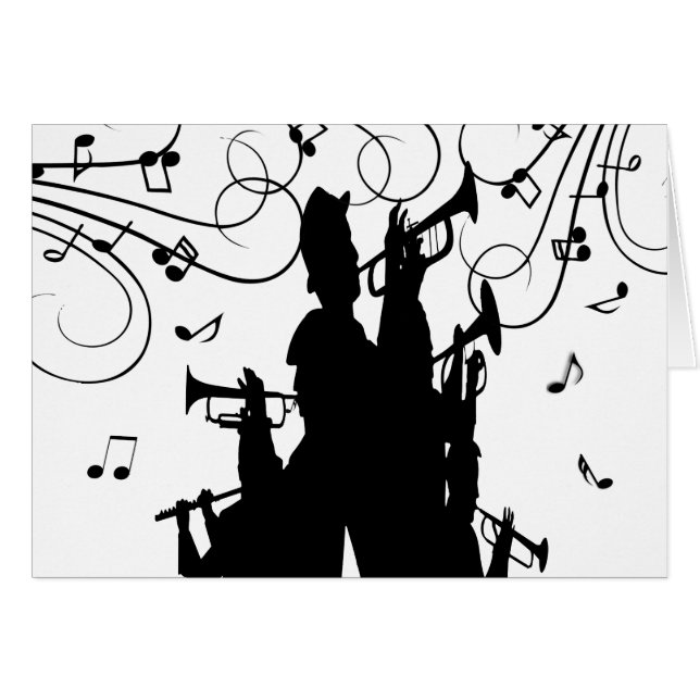 Cartão Música jazz da trombeta da seção do chifre (Frente Horizontal)