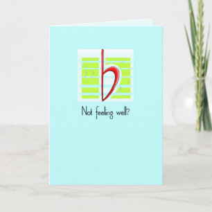 Cartão Música Plana, fique bem, azul