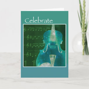 Cartão Música Strings Aniversário, Moderno