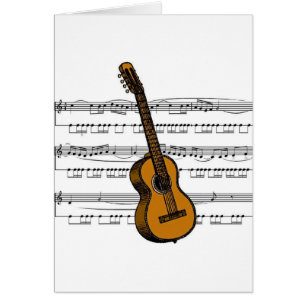 Cartão Musical 07 B da guitarra acústica