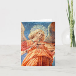 Cartão Musical angel playing the violin fresco