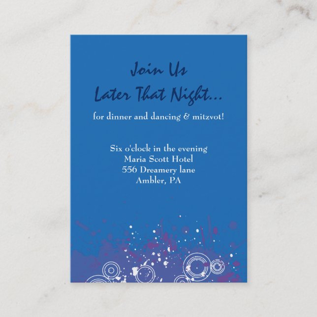 Cartão musical do partido de Mitzvah do bastão do (Frente)