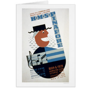 Cartão Musical do Pinafore do HMS WPA 1939