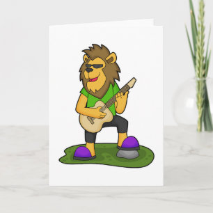 Cartão Músico Leão Música de Guitarra