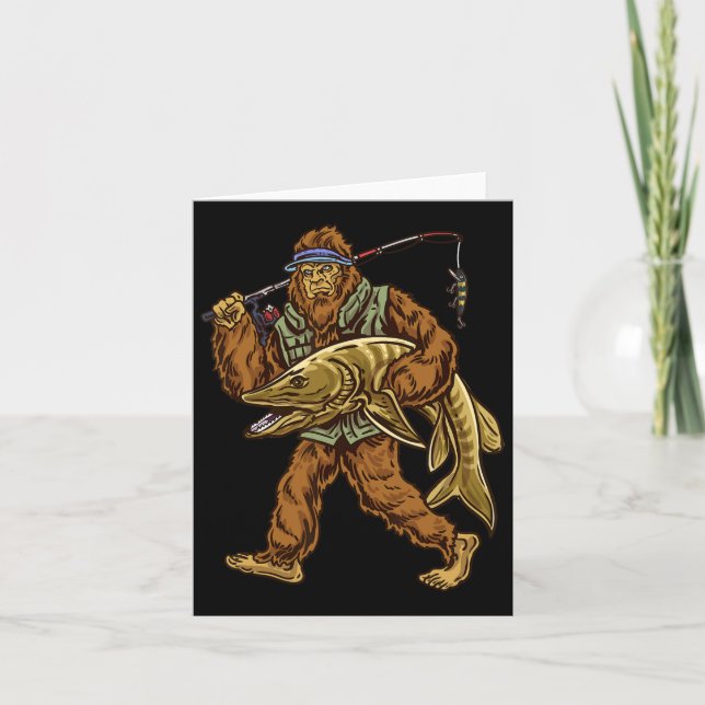 Cartão Muskie Fisheries Bigfoot Musky Hunting Pescadores  (Frente)