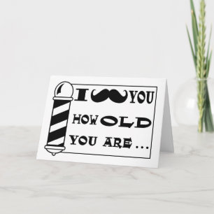 Cartão Mustache Birthday Greeting Card