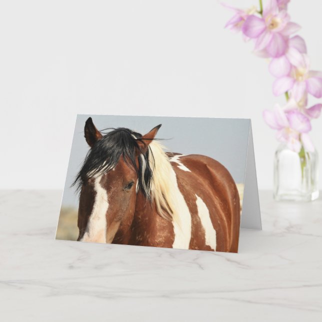 Cartão Mustangs selvagens do Ocidente (Orquídea)