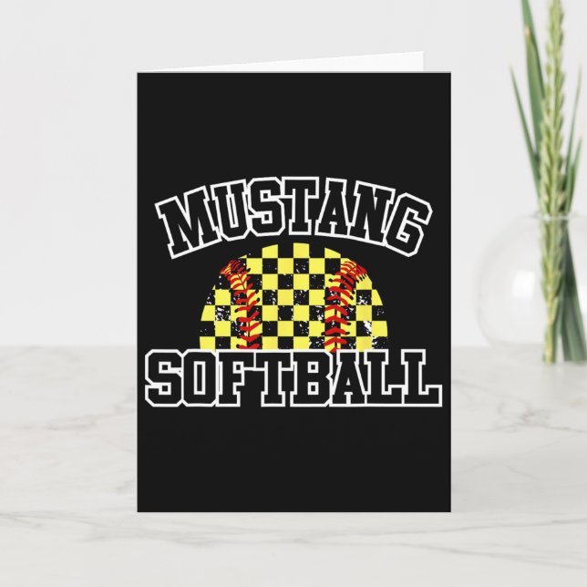Cartão Mustangs Softll Mom Mustangs School Spirit Sports  (Frente)