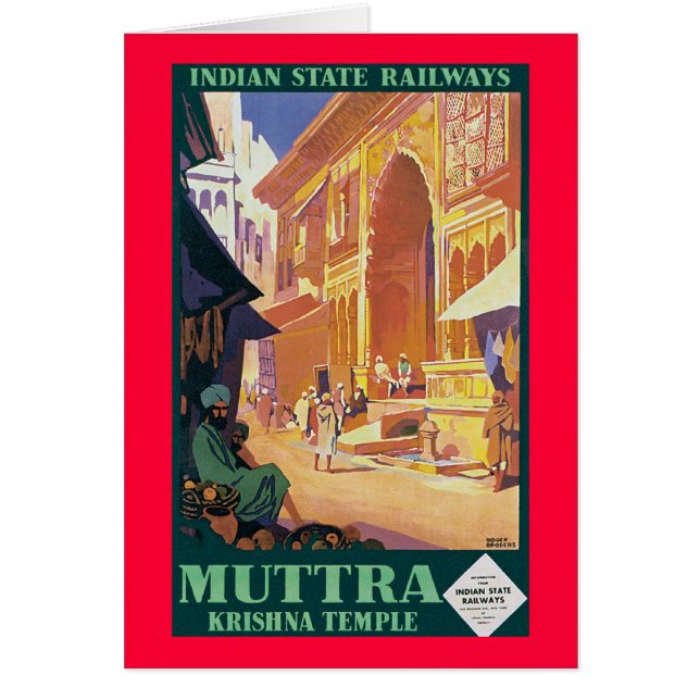 Cartão Muttra ~ Templo Krishna (Frente)