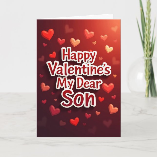 Cartão My Dear Son Valentines Day Card (Frente)