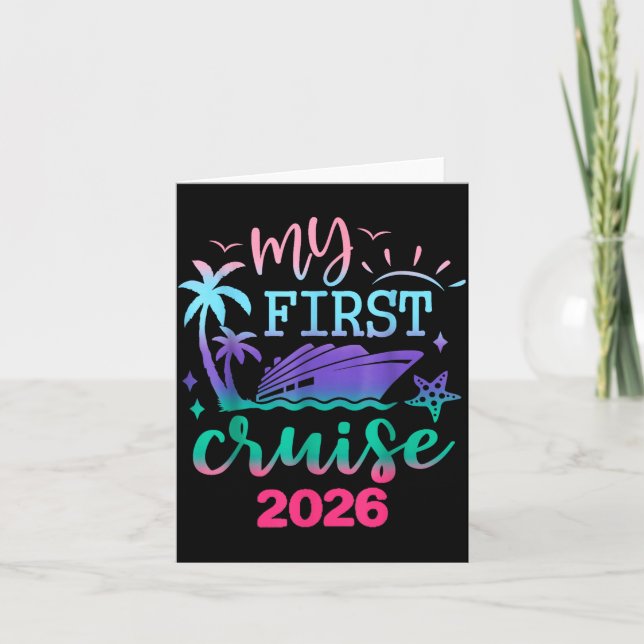 Cartão My First Cruise 2026 Family Vacation Trip Ship Mat (Frente)