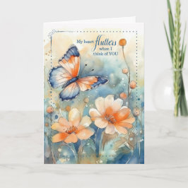 Cartão My Heart Flutters When I Think of You Butterfly