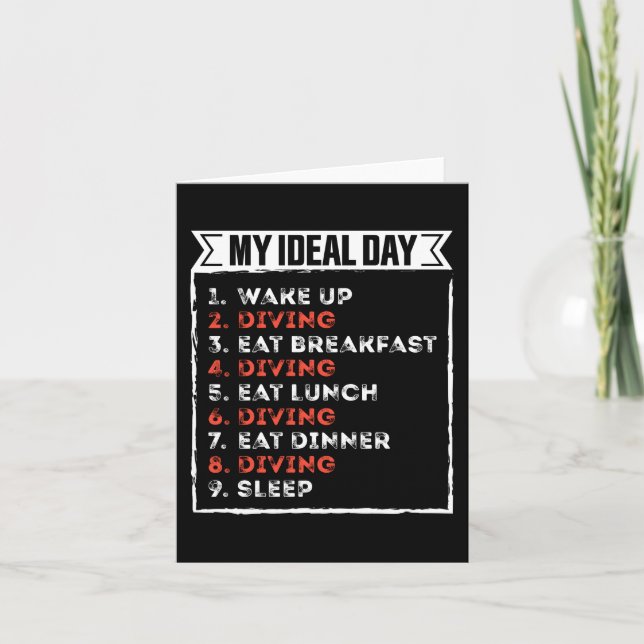 Cartão My Ideal Day Funny Diving Birthday Gift (Frente)