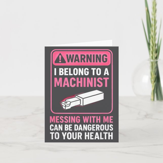 Cartão My Knight In Machinist Wife Girlfriend Funny Anniv (Frente)