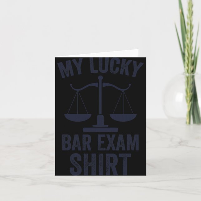 Cartão My Lucky Bar Exam Funny Law School Graduation New  (Frente)