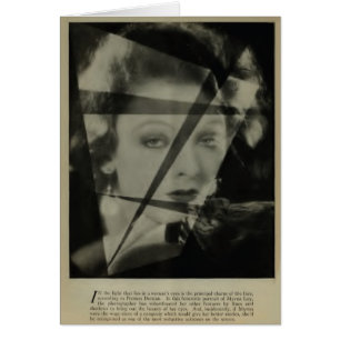 Cartão Myrna Loy 1928 retrato de safra