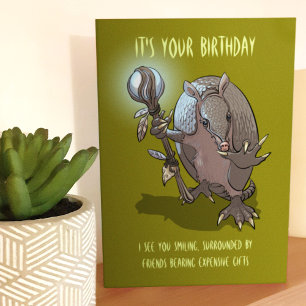 Cartão Mystic Armadillo Birthday Prediction Cartoon