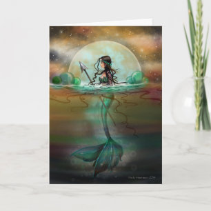 Cartão Mystic Sea Mermaid Fantasy Art de Molly Harrison