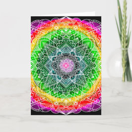 Cartão Mystical Cores Coloridas Burst Mandala