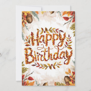 Cartão Mystical Pastel Pumpkin outono outono Feliz Aniver