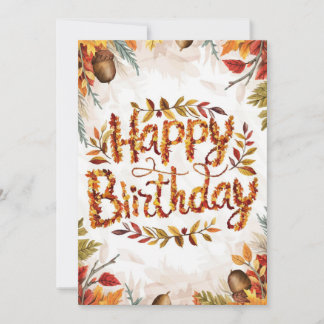 Cartão Mystical Pastel Pumpkin outono outono Feliz Aniver