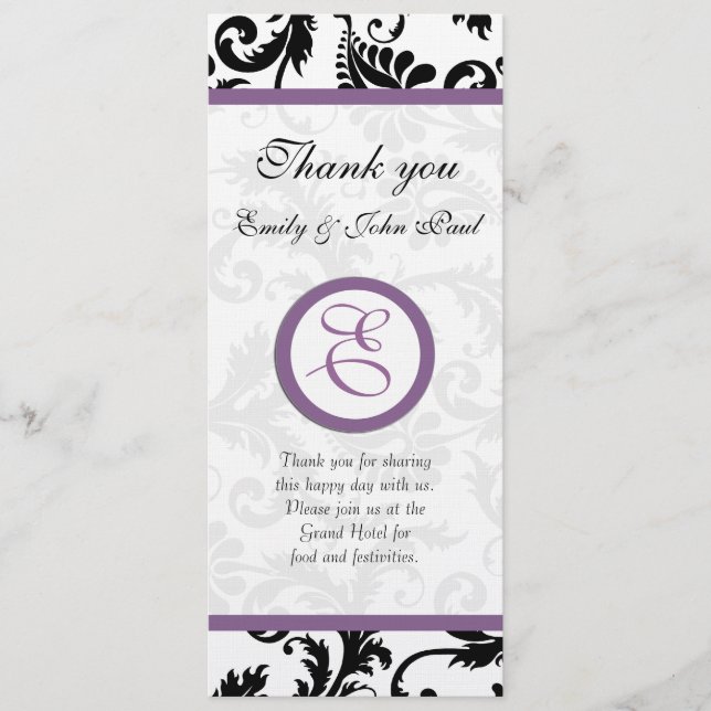 Cartão nº 2 do Programa de Casamento (Frente)