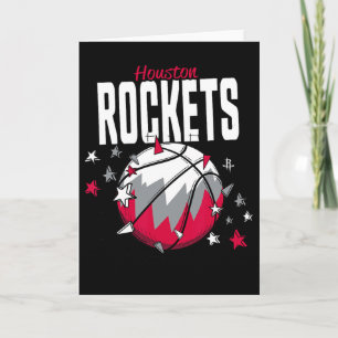 Cartão N Houston Rockets Desenho Esboçado Estrelas 