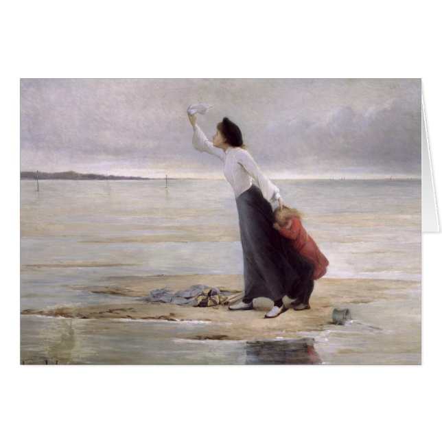 Cartão Na aflição, aumento (Frente Horizontal)