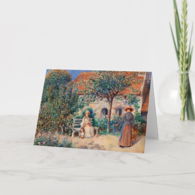 Cartão Na Bretanha, por pintura impressionista de Renoir (Frente)