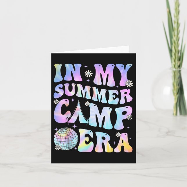 Cartão Na Era Do Meu Campo De Verão, Acampando O Tie Dye  (Frente)