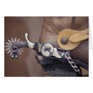 Cartão NA, EUA, Texas, Lubbock Bota e espora de cowboy