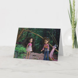 Cartão Na floresta com minha irmã mais velha