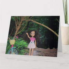 Cartão Na floresta para encontrar minha irmã