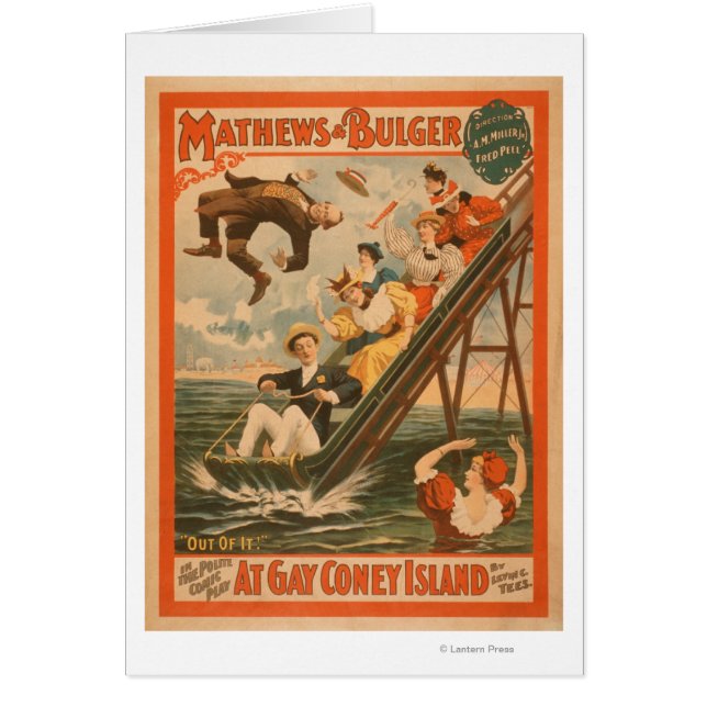 Cartão "Na Ilha de gay Coney" Poster de Comédia Musical # (Frente)