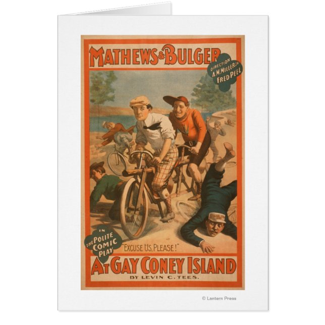 Cartão "Na Ilha de gay Coney" Poster de Comédia Musical # (Frente)