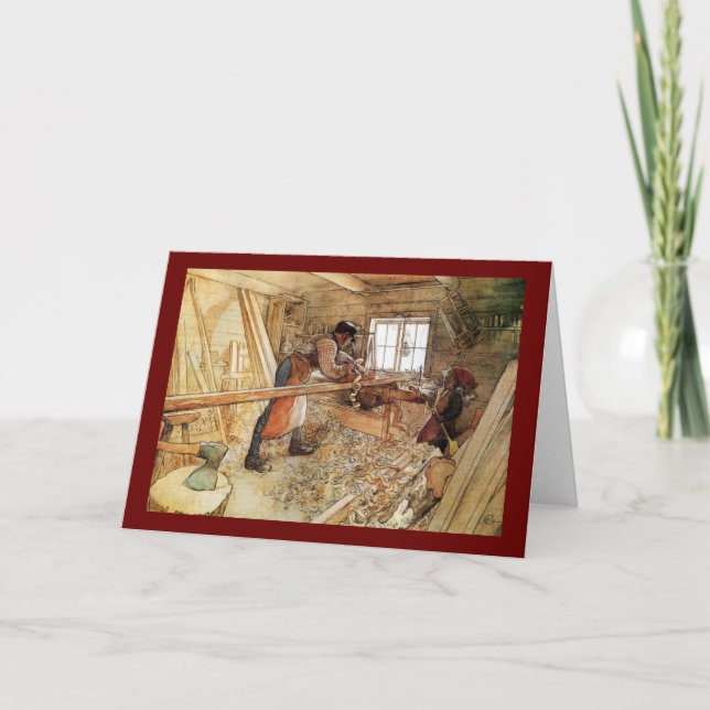 Cartão Na loja do carpinteiro (Frente)