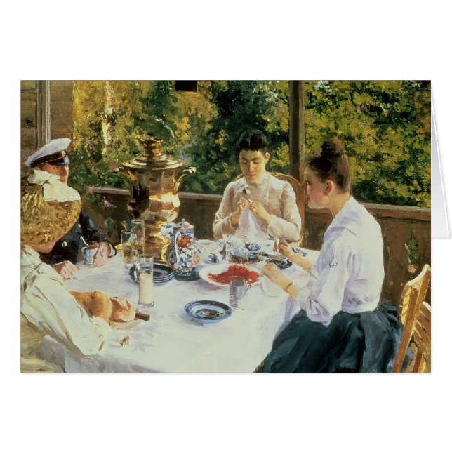 Cartão Na Mesa de chá, 1888 (Frente Horizontal)