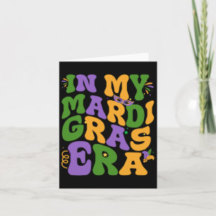 Cartão Na Minha Época Mardi Gras Retro Groovy Fleur De Li