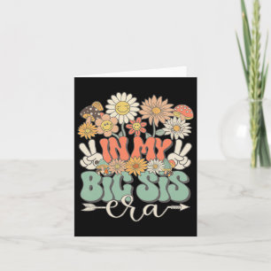 Cartão Na Minha Era de Irmã Mais Velha Floral Hippie Groo