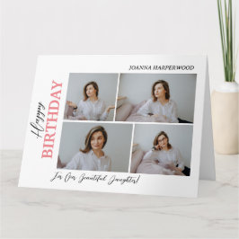 Cartão Na moda 4 Foto de aniversário moderno e elegante