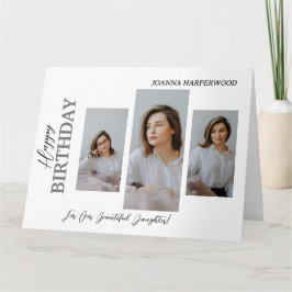 Cartão Na moda 4 Foto de aniversário moderno e elegante