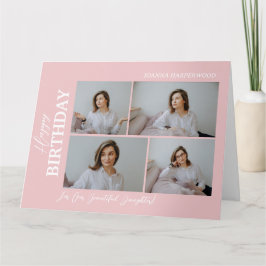 Cartão Na moda 4 Foto de aniversário moderno e elegante