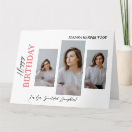 Cartão Na moda 4 Foto de aniversário moderno e elegante