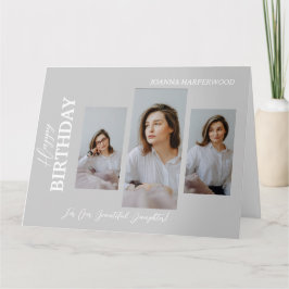Cartão Na moda 4 Foto de aniversário moderno e elegante