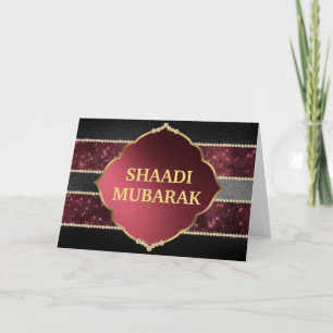 Cartão Na moda Black e Red Shaadi Mubarak